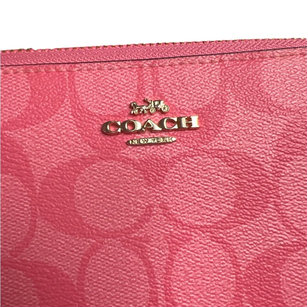 Coach Pink Wristlet Zip Around Wallet - Picture 5 of 7